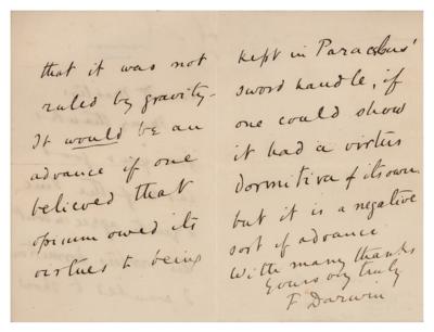 Lot #104 Francis Darwin Autograph Letter Signed - Image 1