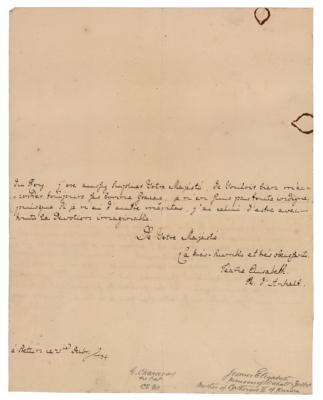 Lot #83 Catherine the Great: Christian August and Joanna Elisabeth of Anhalt-Zerbst (2) Autograph Letters Signed