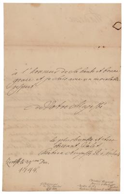 Lot #83 Catherine the Great: Christian August and Joanna Elisabeth of Anhalt-Zerbst (2) Autograph Letters Signed - Image 4