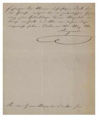 Lot #61 Augusta of Saxe-Weimar-Eisenach Letter Signed - Image 1