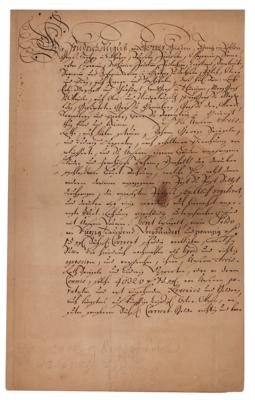 Lot #62 Augustus II the Strong Document Signed