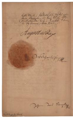 Lot #62 Augustus II the Strong Document Signed - Image 2