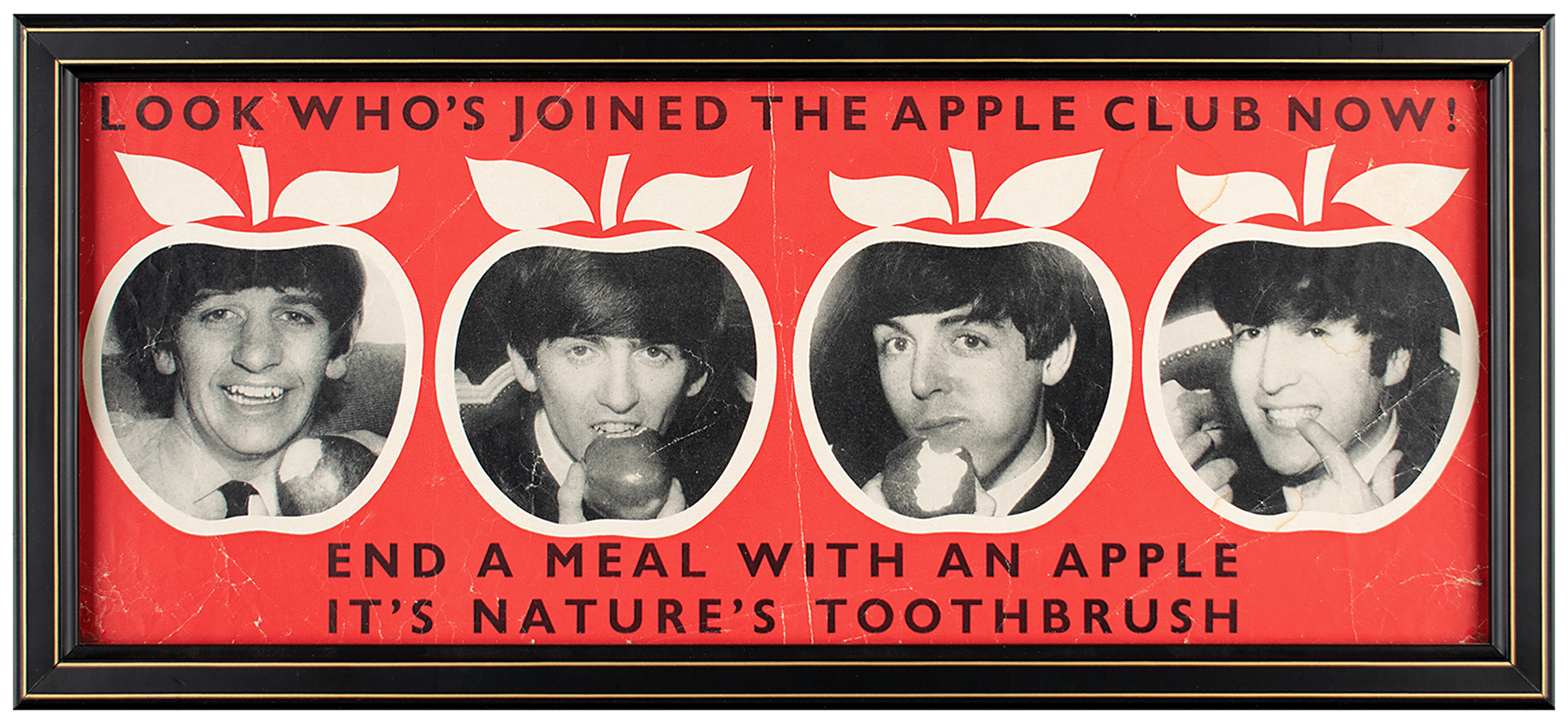 Lot #599 Beatles 1965 'Apple Club' Poster (red background)