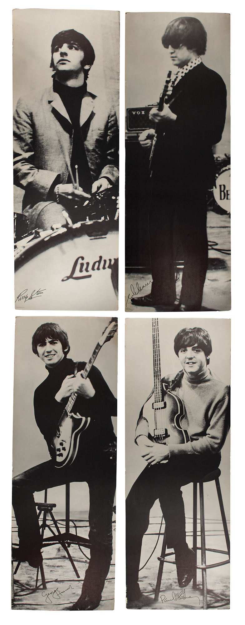 Lot #523 Beatles (4) Life-Size 1964 Heinz Posters 