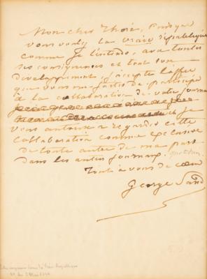 Lot #500 George Sand Autograph Letter Signed - Image 2