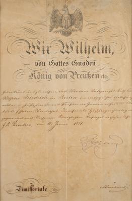 Lot #229 Kaiser Wilhelm I Document Signed - Image 1