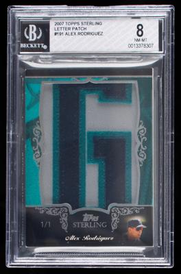 Lot #849 2007 Topps Sterling #191 Alex Rodriguez Game-Used Letter Patch (1/1) BGS NM-MT 8