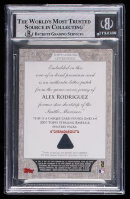 Lot #849 2007 Topps Sterling #191 Alex Rodriguez Game-Used Letter Patch (1/1) BGS NM-MT 8 - Image 2