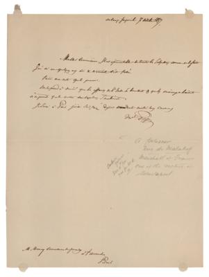 Lot #318 Aimable Pélissier Autograph Letter Signed