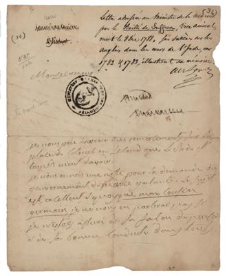 Lot #269 Pierre André de Suffren Autograph Letter Signed