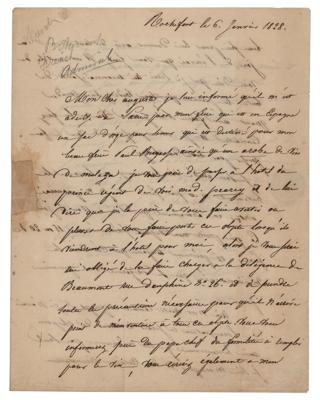 Lot #268 Abel Aubert du Petit-Thouars Autograph Letter Signed - Image 1