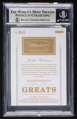 Lot #899 2017 Panini Flawless Material Greats Gold Jackie Robinson Jersey (10/10) BGS NM-MT+ 8.5 - Image 2