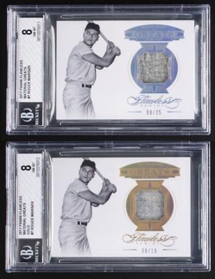 Lot #901 2017 Panini Flawless Material Greats Roger Maris Relic Cards (9/10 and 9/25) BGS NM-MT 8 - Image 1