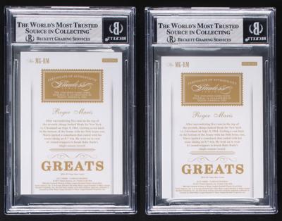 Lot #901 2017 Panini Flawless Material Greats Roger Maris Relic Cards (9/10 and 9/25) BGS NM-MT 8 - Image 2