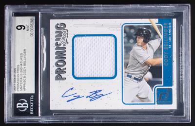 Lot #877 2017 Donruss Promising Pros Material Signatures Cody Bellinger Autograph/Jersey BGS MINT 9/10 - Image 1