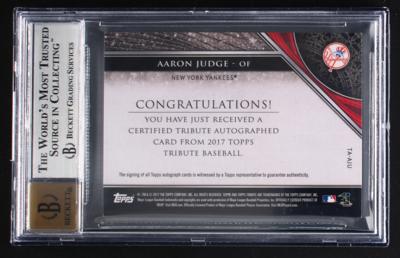 Lot #909 2017 Topps Tribute Aaron Judge Autograph (99/199) BGS NM-MT+ 8.5/10 - Image 2