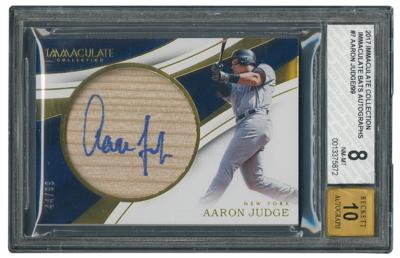 Lot #878 2017 Immaculate Collection Immaculate Bats Aaron Judge Autograph (44/99) BGS NM-MT 8/10 - Image 1