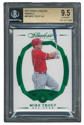 Lot #892 2017 Panini Flawless Emerald Mike Trout (2/5) BGS GEM MINT 9.5 - Image 1