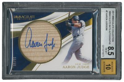 Lot #879 2017 Immaculate Collection Immaculate Bats Aaron Judge Autograph (85/99) BGS NM-MT+ 8.5/10 - Image 1