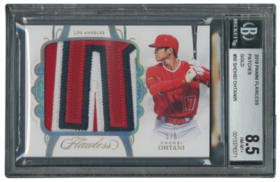Lot #917 2018 Panini Flawless Patches Gold Shohei Ohtani (3/5) BGS NM-MT+ 8.5