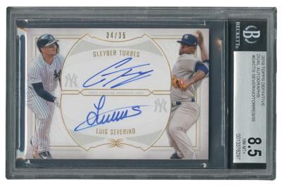 Lot #928 2019 Topps Definitive Dual Autographs Luis Severino/Gleyber Torres (34/35) BGS NM-MT+ 8.5/9 - Image 1