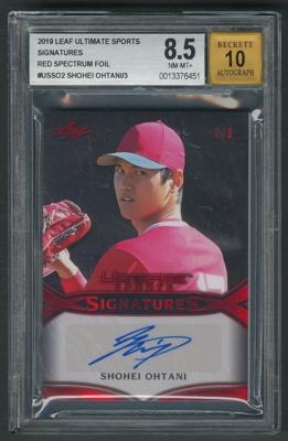 Lot #924 2019 Leaf Ultimate Sports Signatures Red