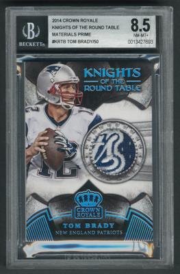 Lot #1004 2014 Crown Royale Knights of the Round Table Materials Prime Tom Brady Patch (39/50) BGS NM-MT+ 8.5