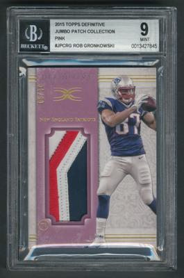 Lot #1016 2015 Topps Definitive Jumbo Patch Collection Rob Gronkowski Relic (5/10) BGS MINT 9