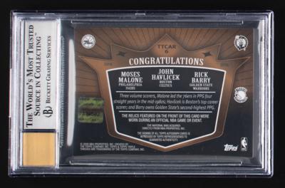 Lot #966 2007-08 Topps Triple Threads Malone/Havlicek/Barry Autograph/Relic (1/3) BGS MINT 9/9 - Image 2