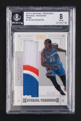 Lot #967 2012-13 National Treasures Material Treasures Kevin Durant Patch (1/25) BGS NM-MT 8