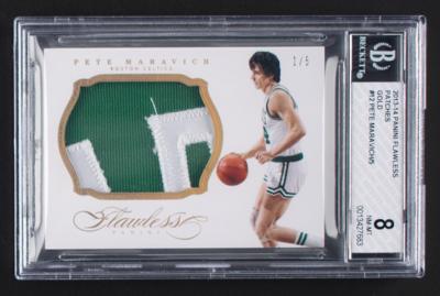 Lot #970 2013-14 Panini Flawless Gold Pete Maravich Patch (1/5) BGS NM-MT 8