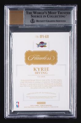 Lot #975 2016-17 Panini Flawless Gold Kyrie Irving Autograph/Dual Patch (3/10) BGS MINT 9/9 - Image 2