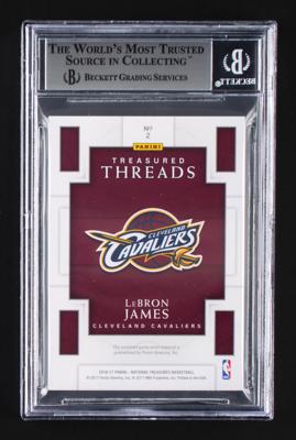 Lot #972 2016-17 National Treasures Treasured Threads Lebron James Patch (3/25) BGS MINT 9 - Image 2