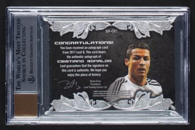 Lot #1055 2017 Leaf Q Spectrum Silver Cristiano Ronaldo Autograph (3/5) BGS MINT 9/9 - Image 2