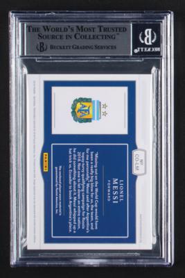 Lot #1058 2018 National Treasures Colossal Materials Bronze Lionel Messi Patch (17/35) BGS NM-MT+ 8.5 - Image 2