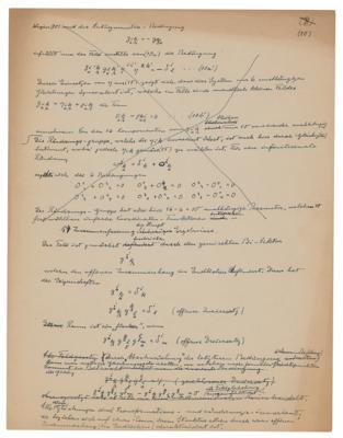 Lot #14 Albert Einstein Handwritten Scientific Manuscript