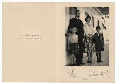 Lot #47 Queen Elizabeth II and Prince Philip Signed Christmas Card - Image 1