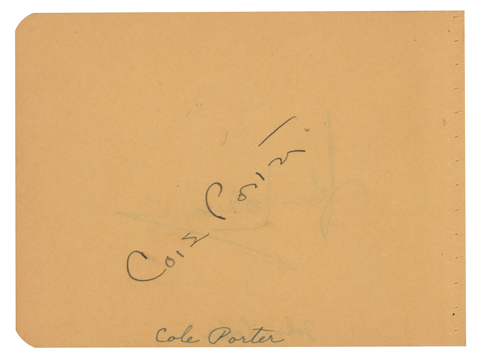 Lot #586 Cole Porter Signature