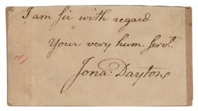 Lot #105 Jonathan Dayton Signature
