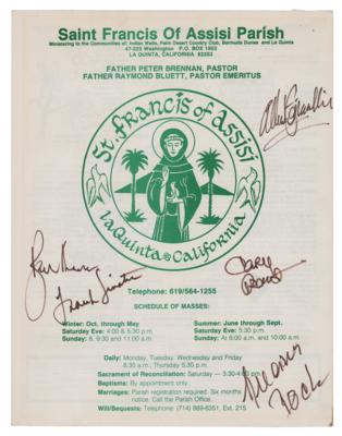 Lot #715 Hollywood: Sinatra, Grant, Peck, and Moore Signed Church Bulletin - Image 1
