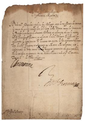 Lot #33 Christine Marie of France Document Signed - Image 1