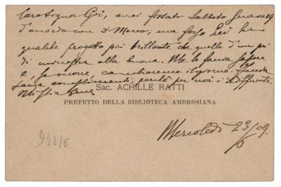 Lot #192 Pope Pius XI Autograph Letter