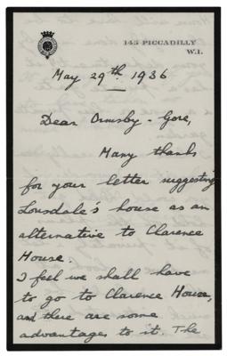 Lot #39 King George VI Autograph Letter Signed