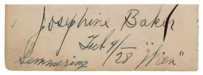 Lot #686 Josephine Baker Signature
