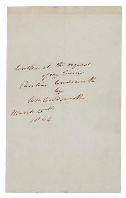 Lot #467 William Wordsworth Signature - Image 1