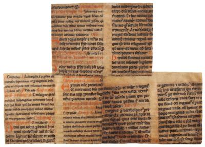 Lot #204 Religion (3) 14th Century Mediæval Breviary Leaves - Image 1