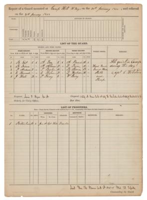 Lot #300 Harpers Ferry 1863 Guard Report - Image 1