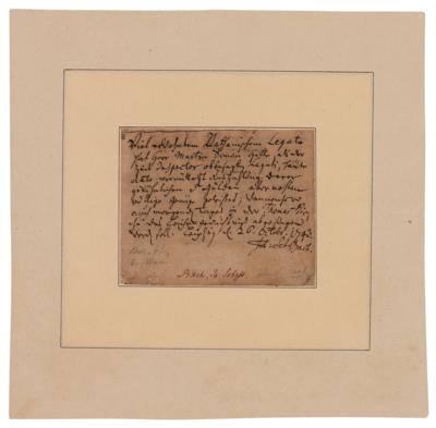 Lot #508 Johann Sebastian Bach Autograph Document Signed - Image 3