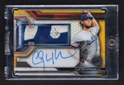 Lot #874 2016 Topps Strata Clayton Kershaw Autograph/Patch (8/25) - Image 1