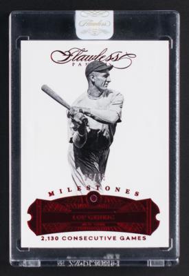 Lot #898 2017 Panini Flawless Lou Gehrig Ruby (4/15) - Image 1